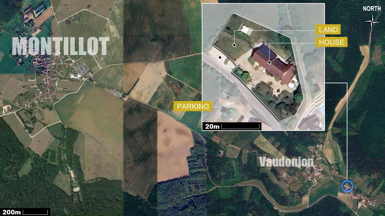 Ground plan of the house in its environment