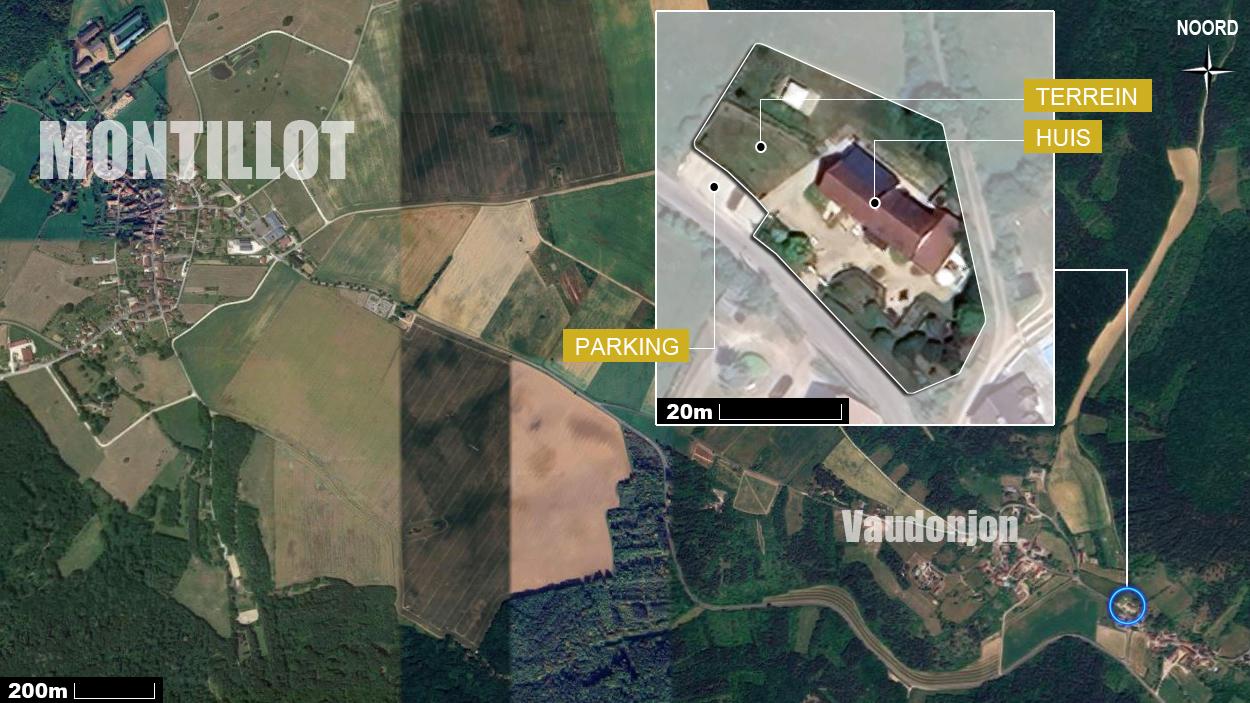 Grondplan van het huis en de omgeving